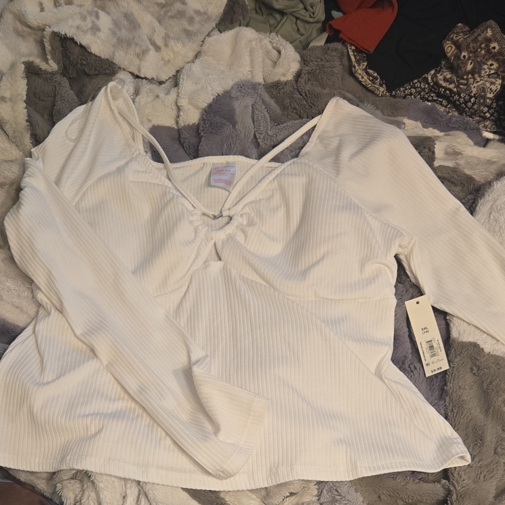 No Boundaries White Ribbed Crop Top